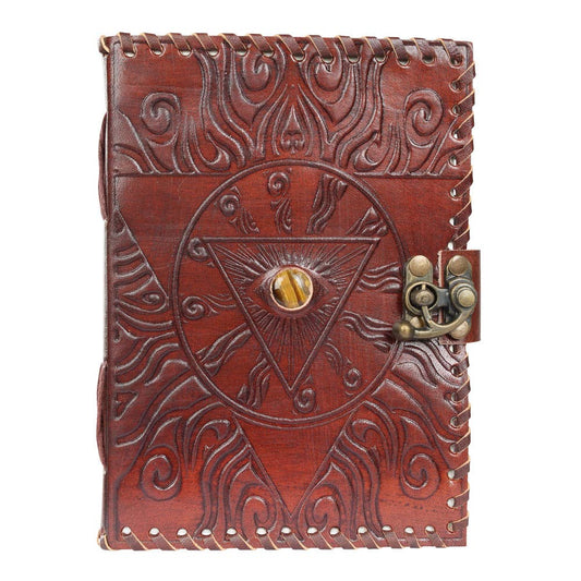 Evil Eye Leather Journal - Spiral Circle
