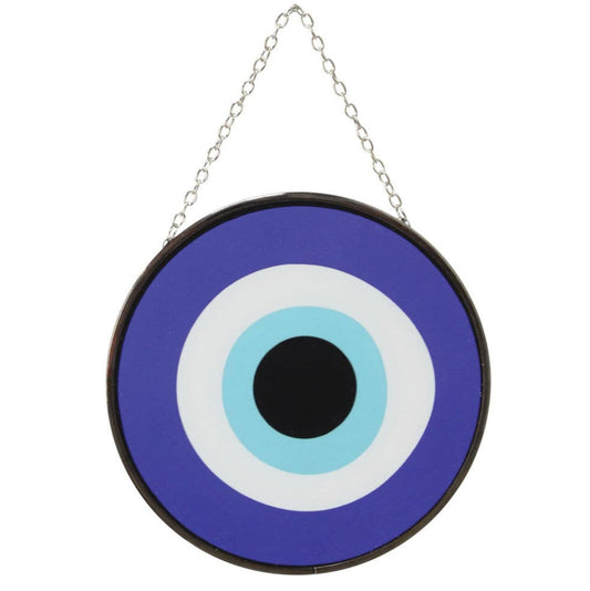 Evil Eye Stained Glass Suncatcher - Spiral Circle