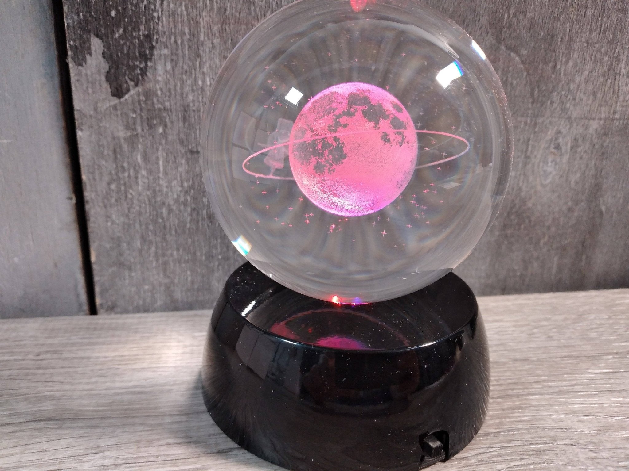 Fairy Orbit the Earth | Laser Engraved 80mm Glass Sphere - Spiral Circle