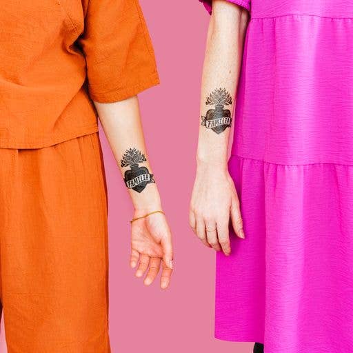 Familia Heart Tattoo Pair - Spiral Circle