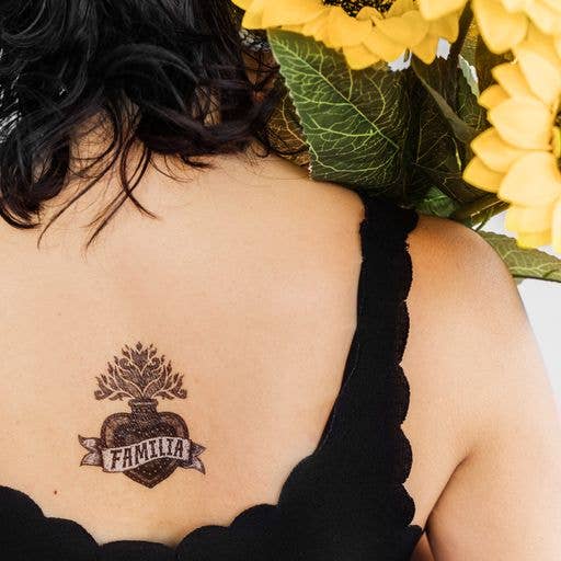 Familia Heart Tattoo Pair - Spiral Circle