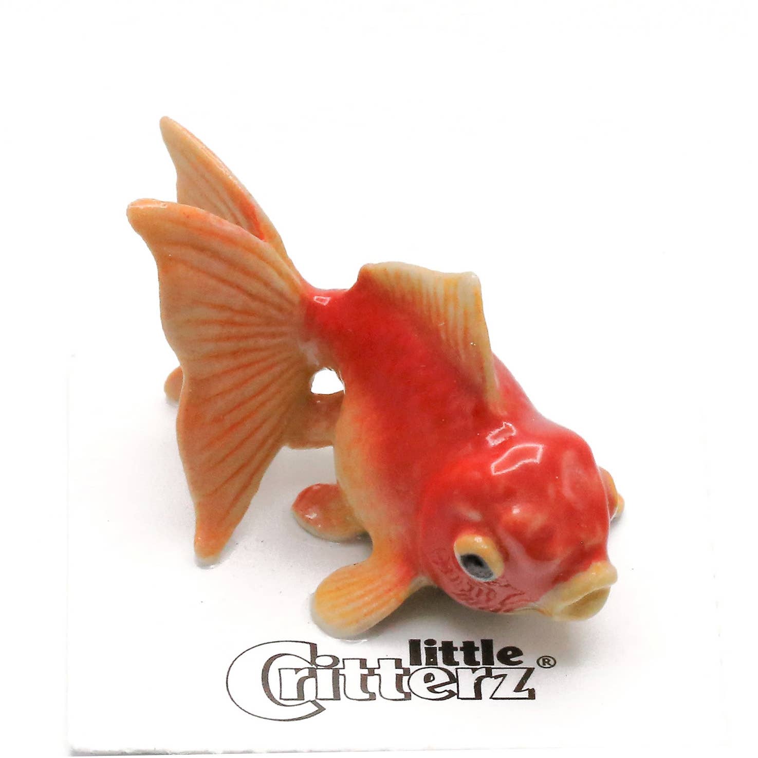 Fancy Fantail Goldfish | Porcelain Miniature - Spiral Circle