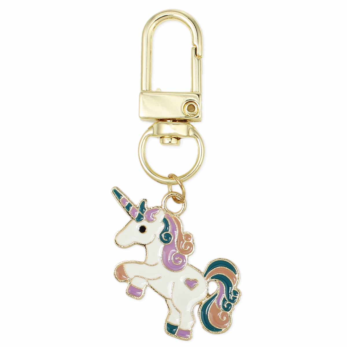 Fantasy Friend Unicorn Gold Keychain - Spiral Circle