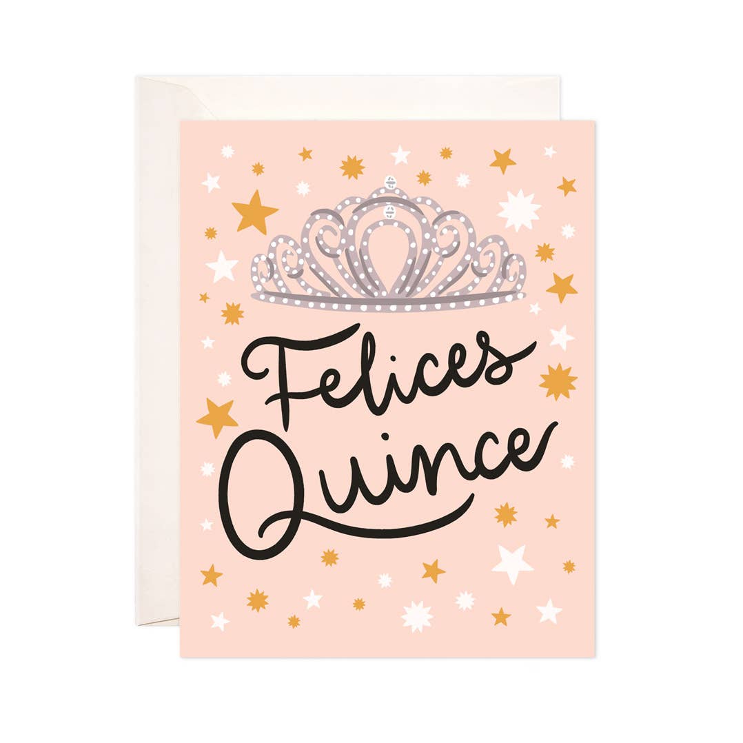 Felices Quince Greeting Card - Spiral Circle