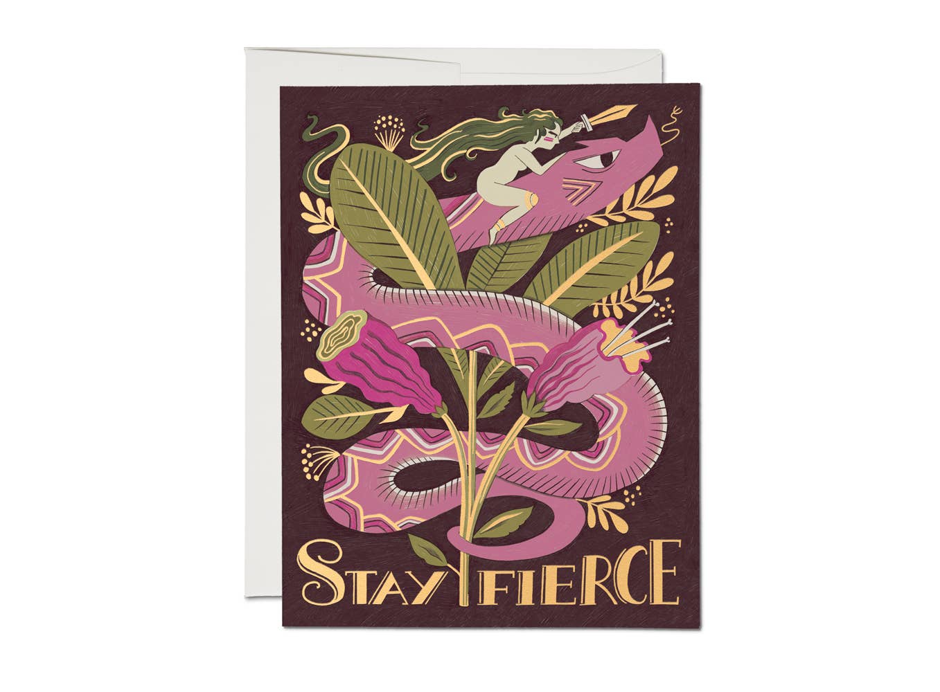 Fierce Snake Friendship Greeting Card - Spiral Circle