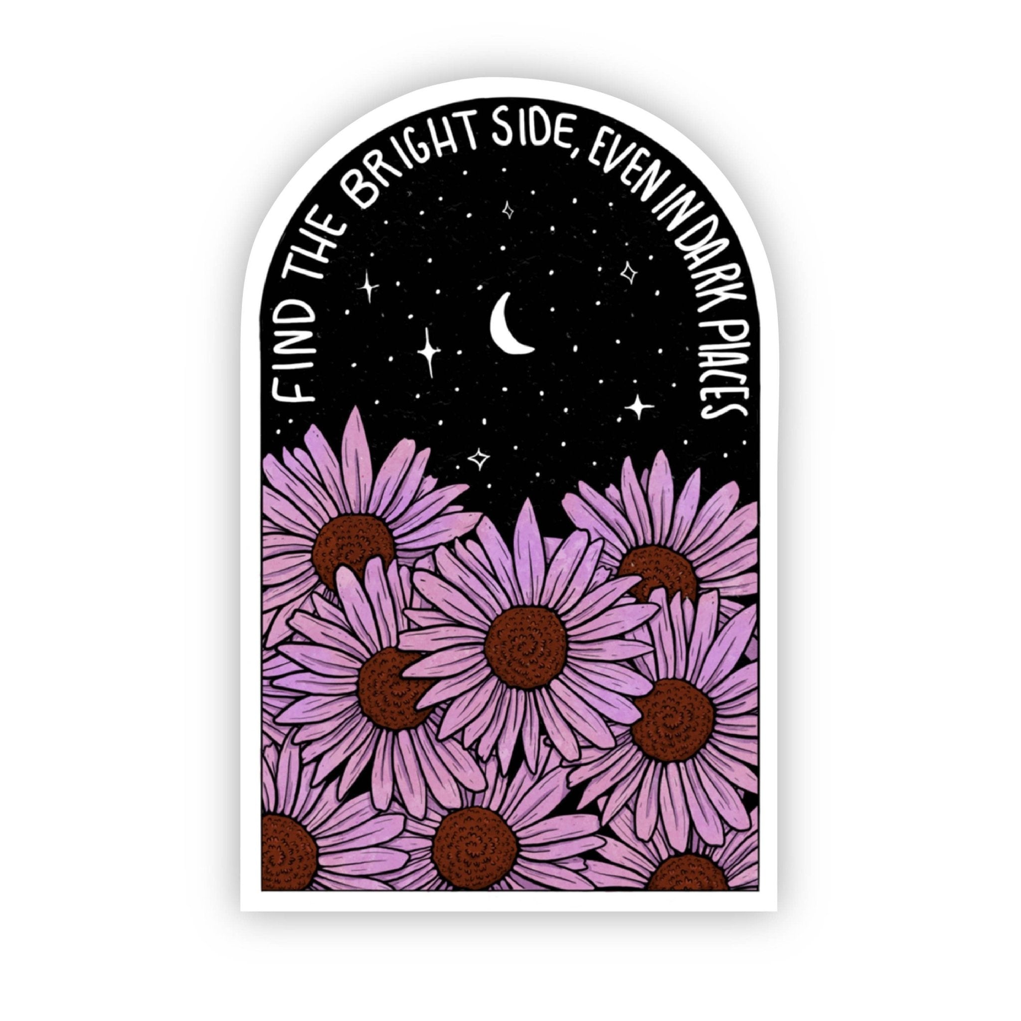 Find The Bright Side, Even In Dark Places | Sticker Floral - Spiral Circle