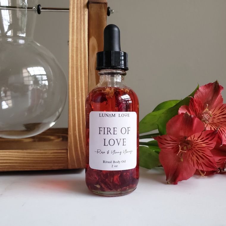 Fire of Love Body Oil | Rose and Ylang Ylang - Spiral Circle