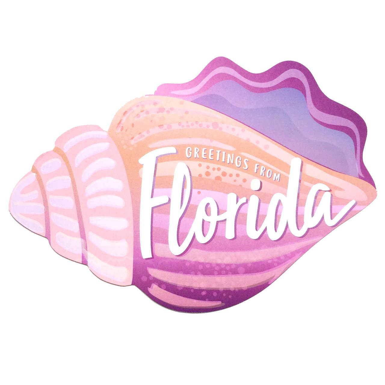 Florida Shell Die Cut Greeting Card - Spiral Circle
