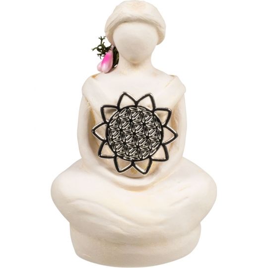 Flower of Life Goddess Figurine | Gypsum Cement - Spiral Circle
