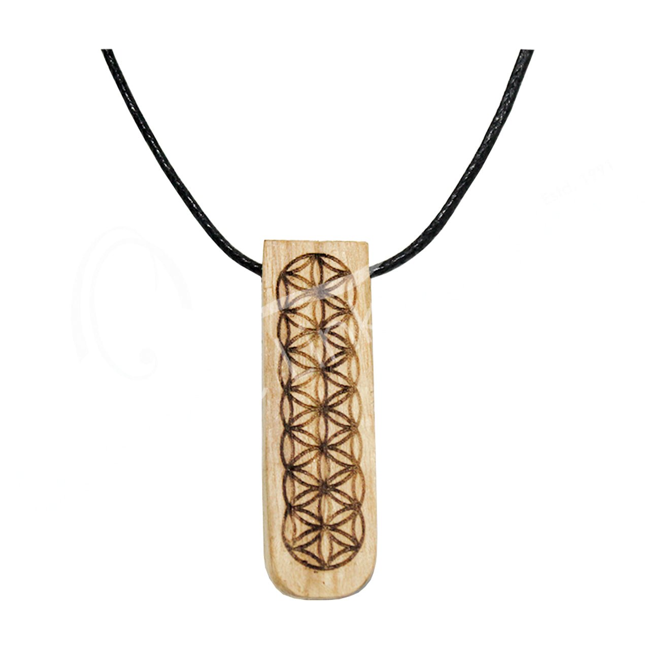 Flower Of Life Necklace | Palo Santo Wood - Spiral Circle