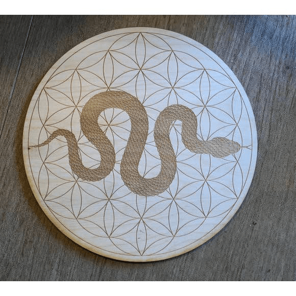 Flower of Life Serpent Crystal Grid - Spiral Circle