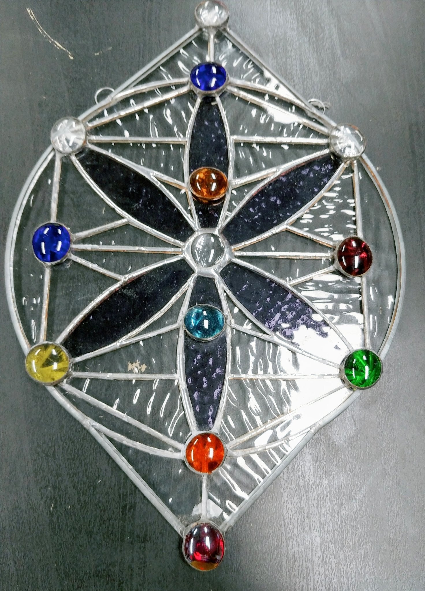 Flower of Life with Tree of Life Chakra | Stained Glass - Spiral Circle
