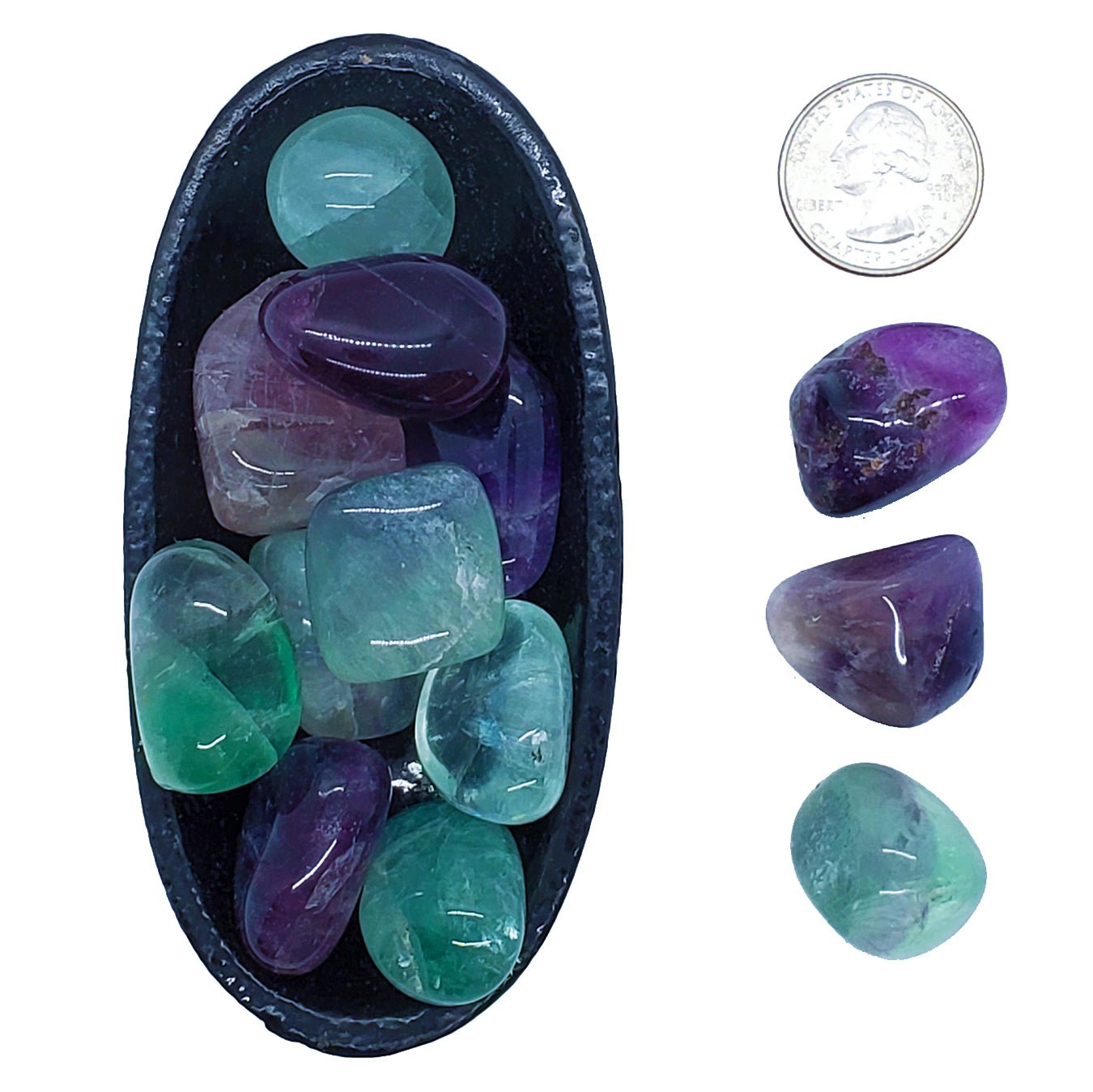 Fluorite | Tumbled | Protective, Stabilizes Energy - Spiral Circle