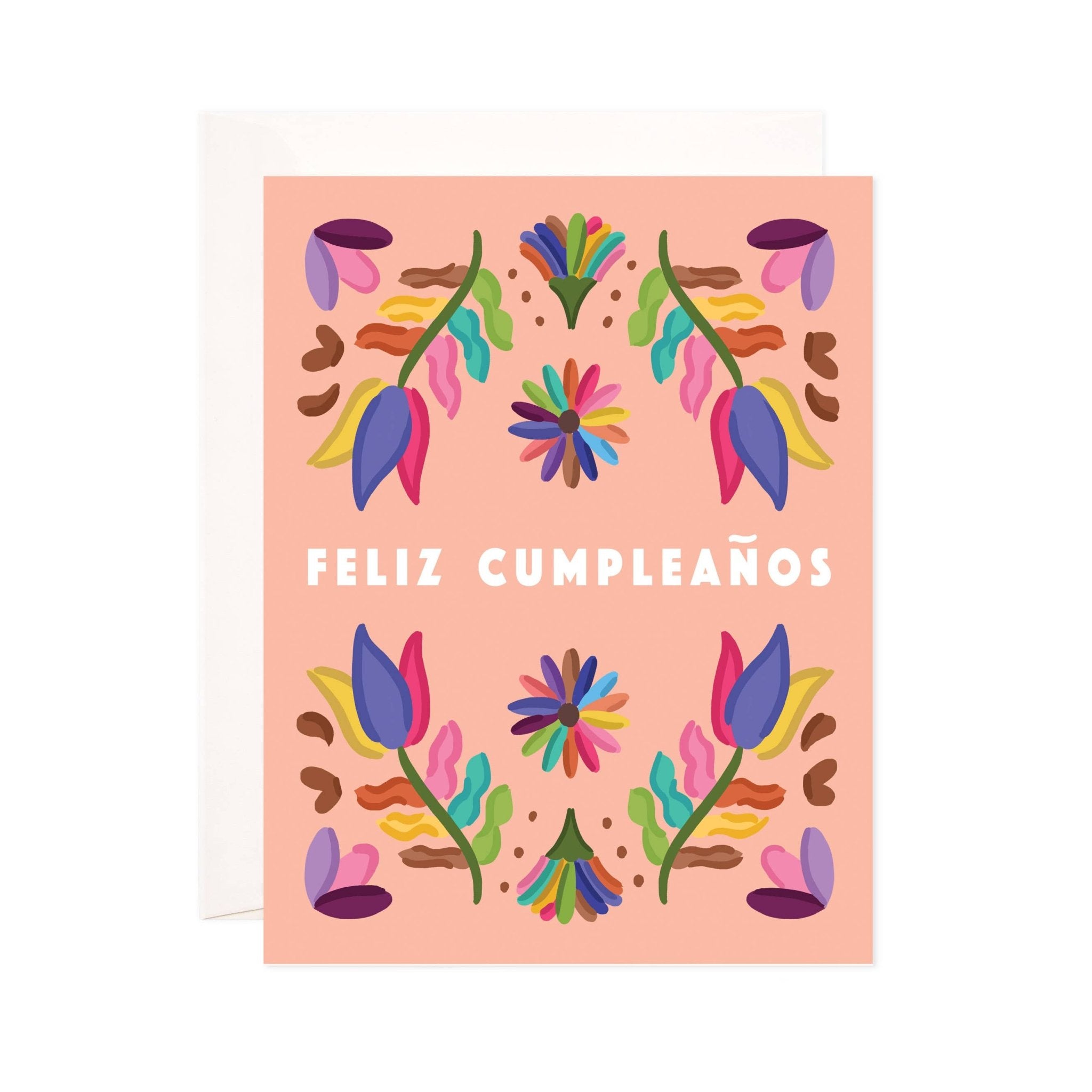 Folk Birthday Greeting Card - Spanish Birthday Card - Spiral Circle