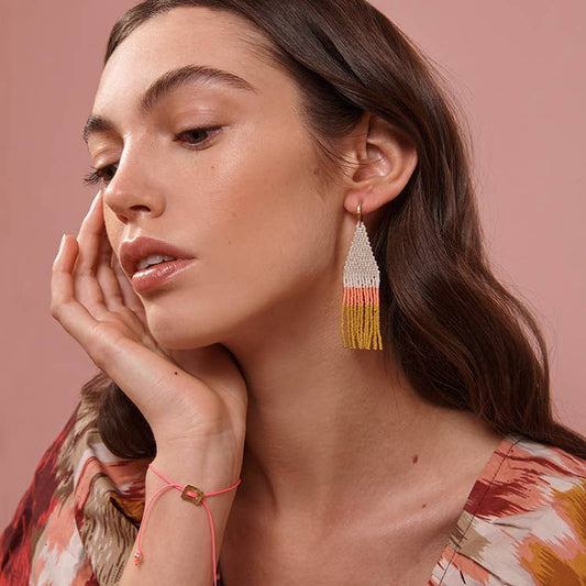 Franja Earring Linen - Spiral Circle