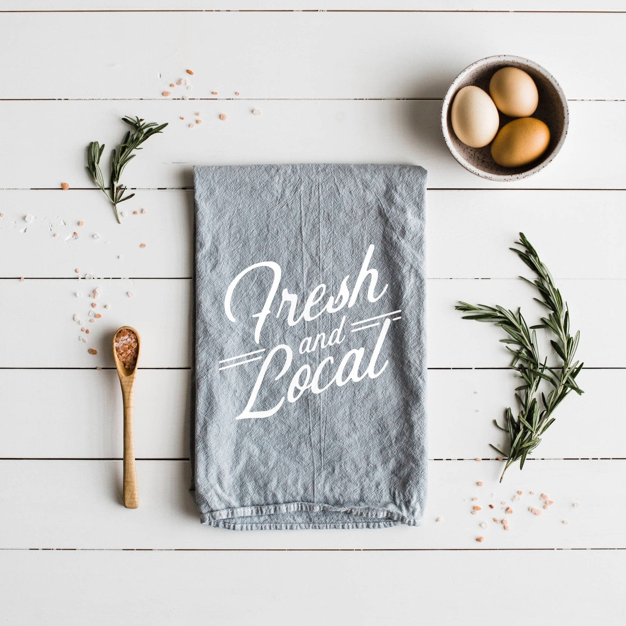 Fresh and Local Tea Towel - Spiral Circle