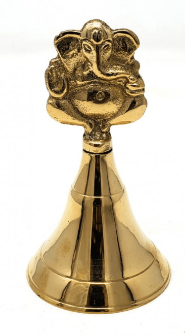 Ganesh Brass Bell | 4 inches - Spiral Circle