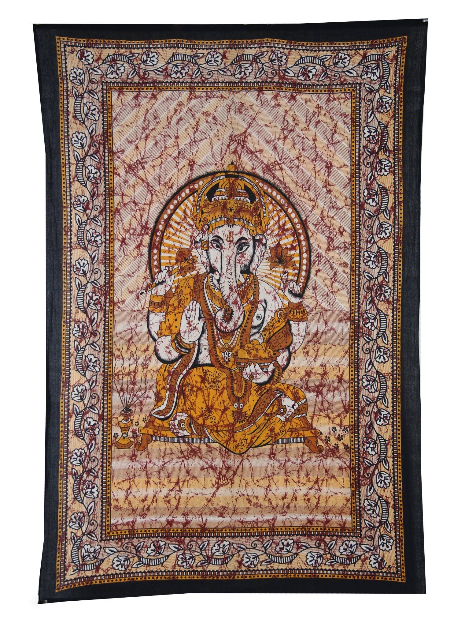 Ganesha Ganesh Ganpati Tapestry Wall Hanging Decor - Spiral Circle