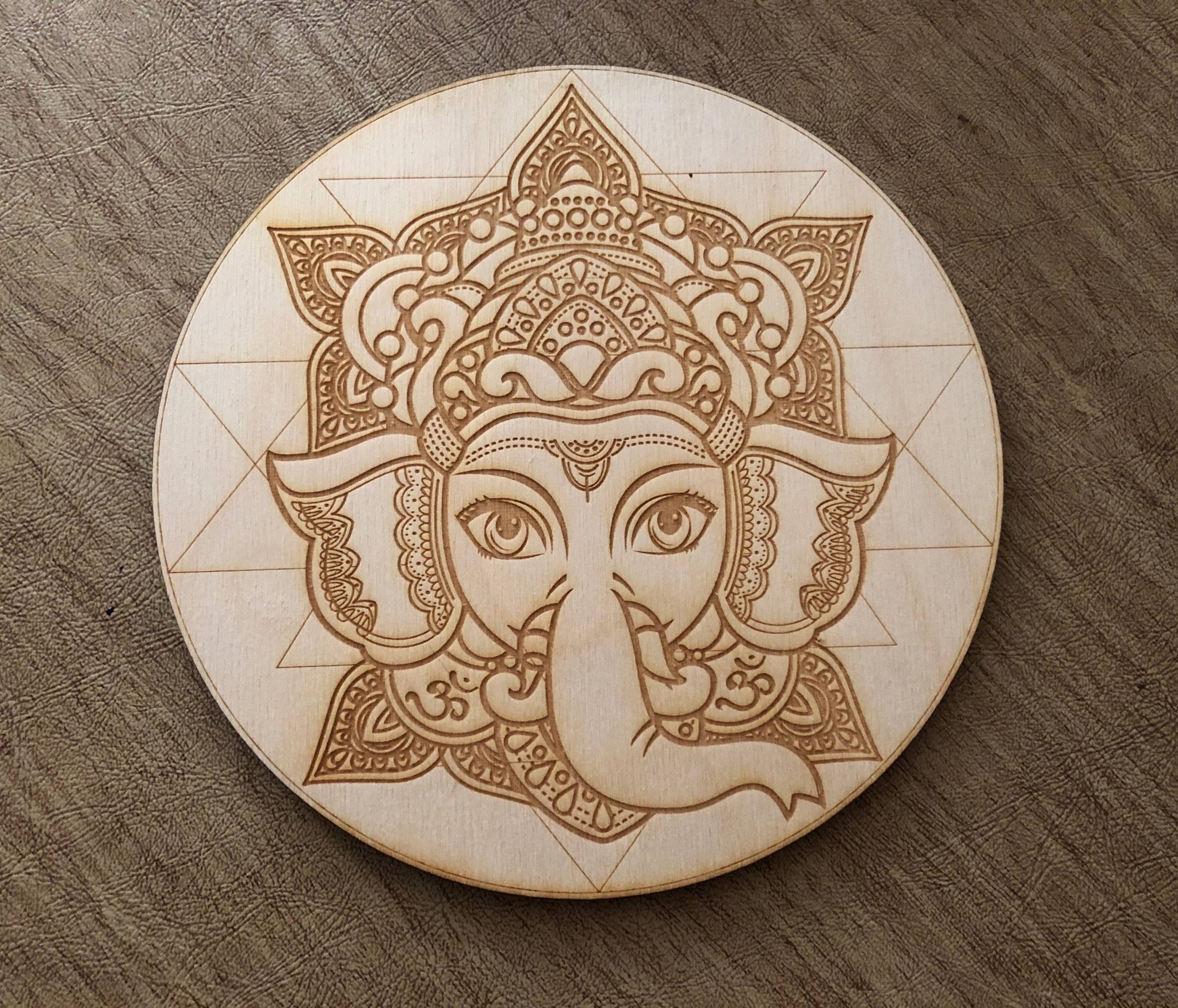 Ganesha Yantra Crystal Grid | 6inches - Spiral Circle