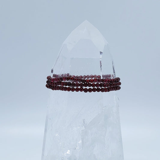 Garnet | Strength and Security | Stone Beaded Bracelet | 6MM - Spiral Circle
