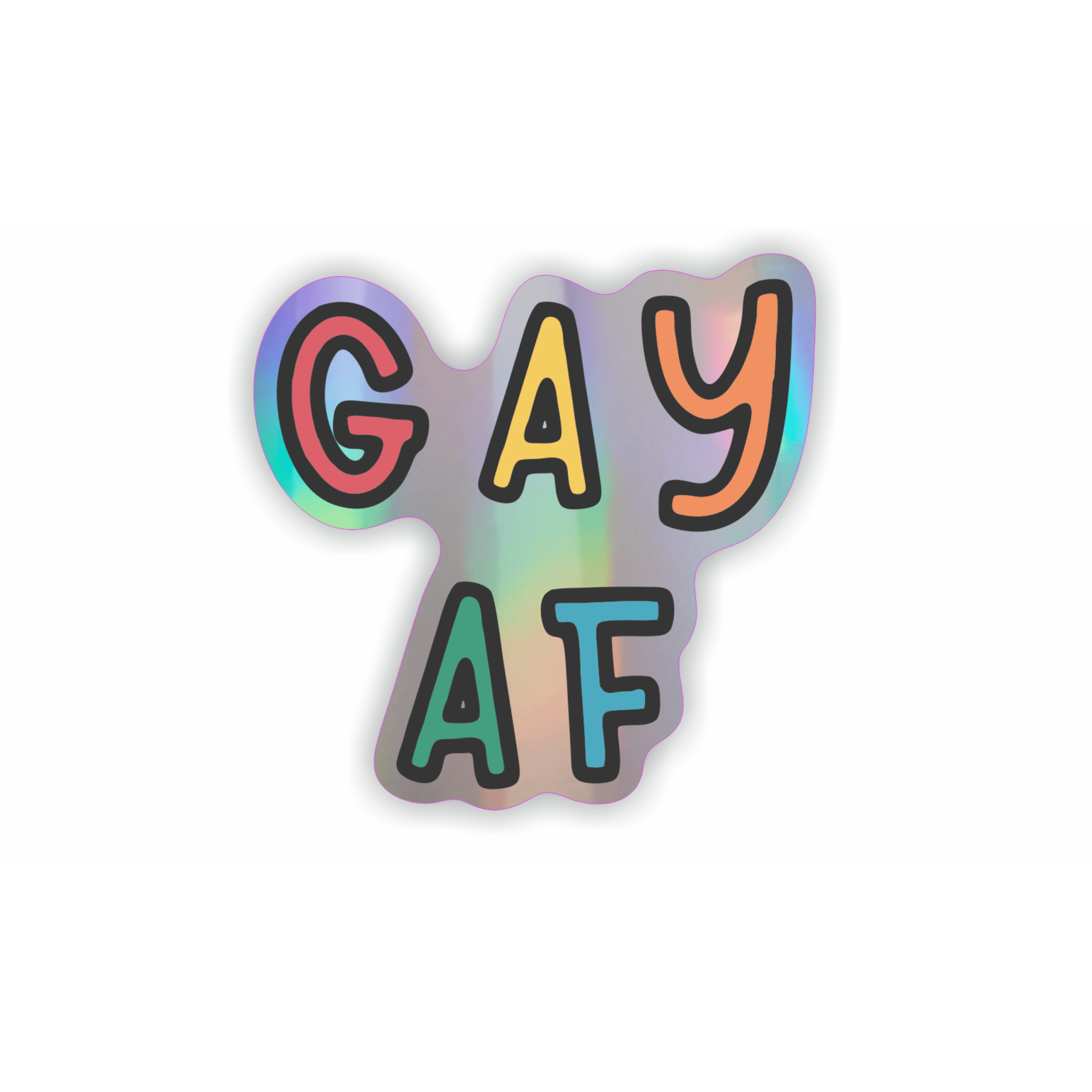 Gay af Holographic Vinyl Sticker / LGBTQ Stickers - Spiral Circle