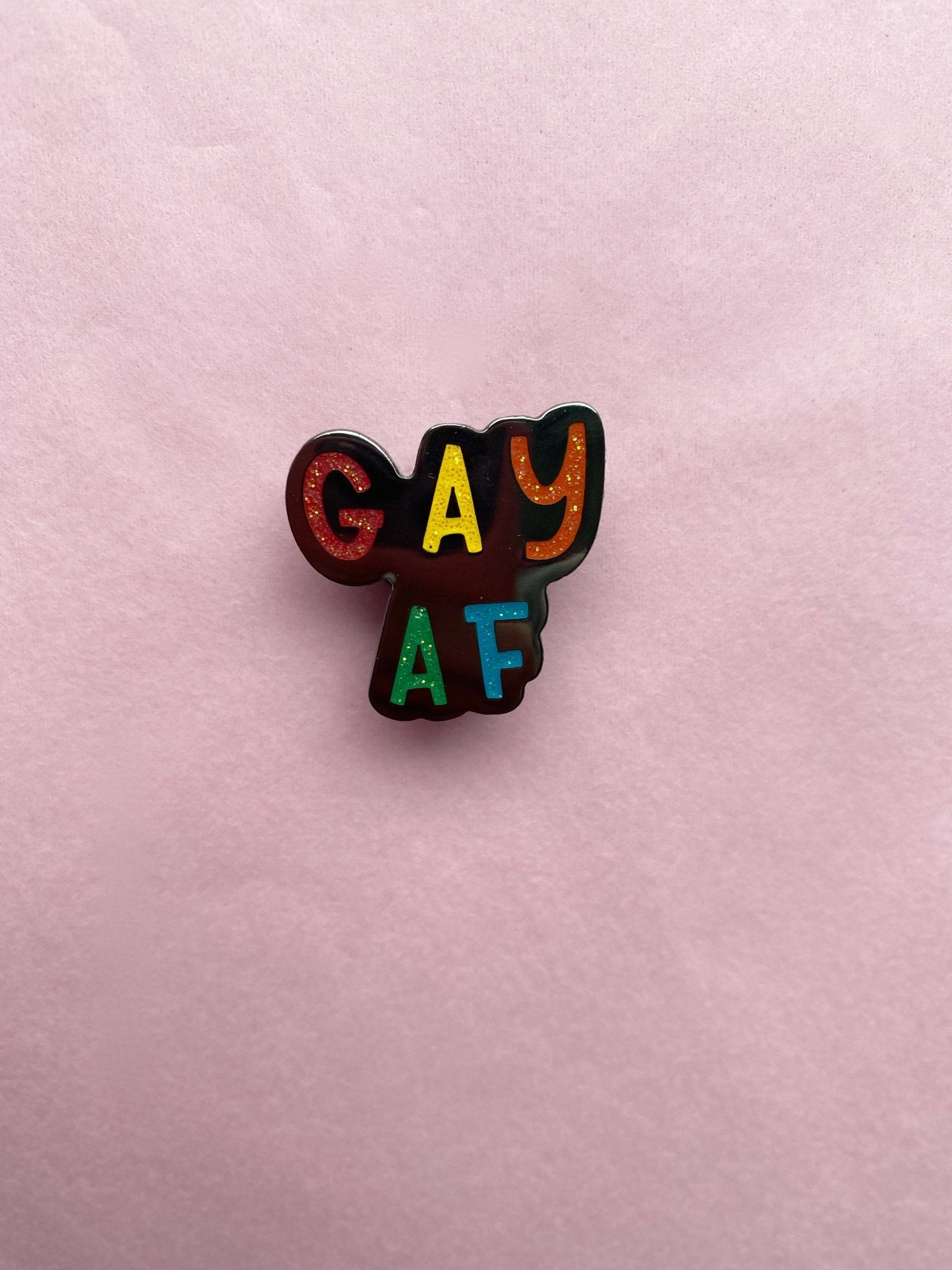 Gay af queer LGBTQ+ pride enamel pin - Spiral Circle