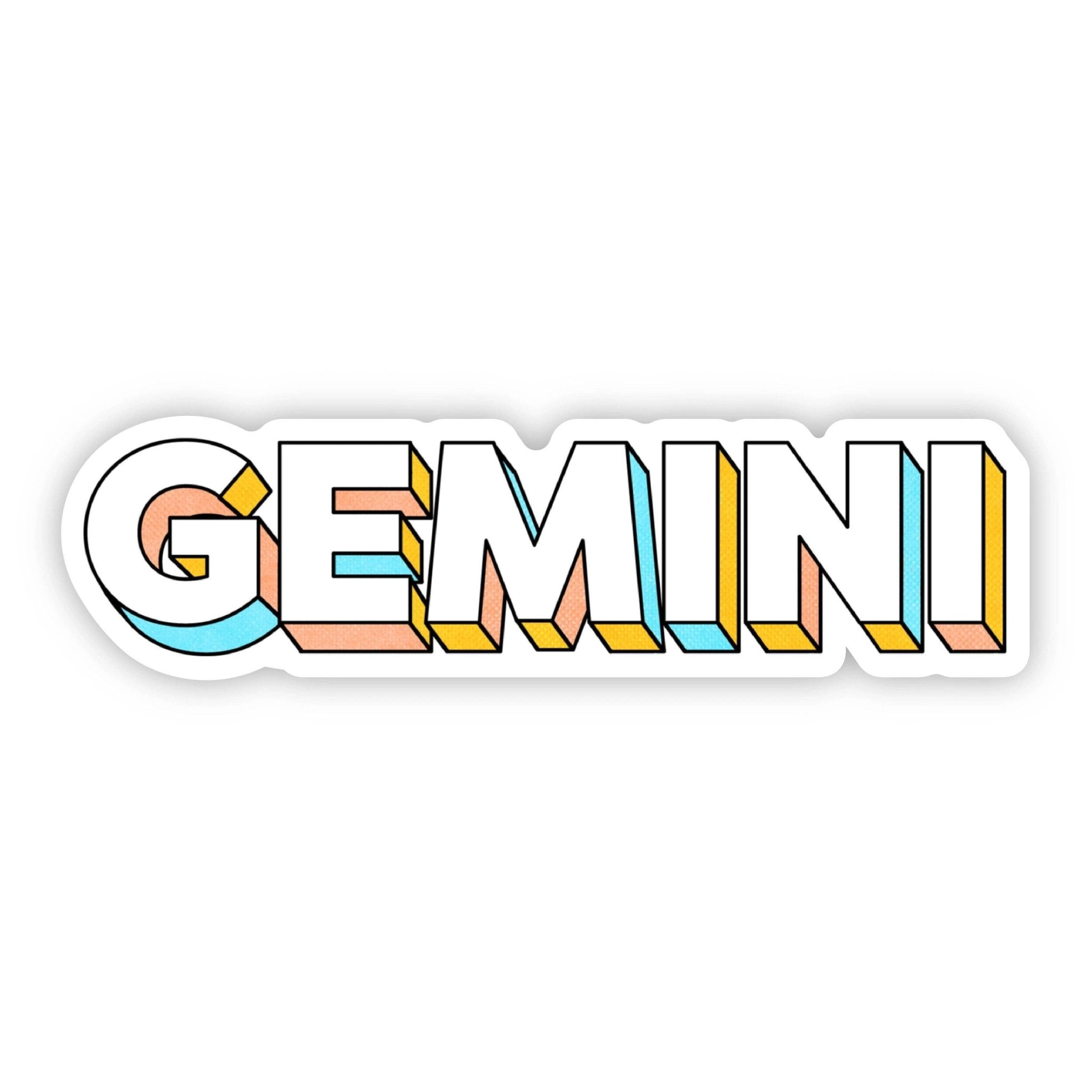 Gemini Lettering Zodiac Sticker - Spiral Circle