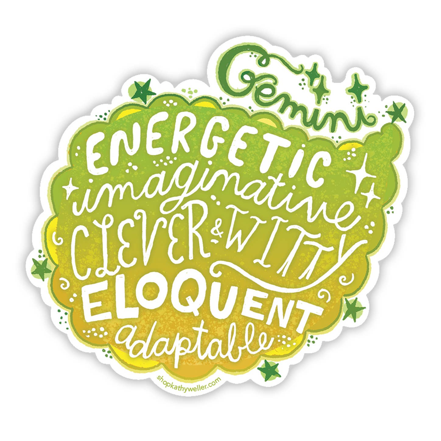 Gemini Zodiac Astrology Sign Sticker - Spiral Circle