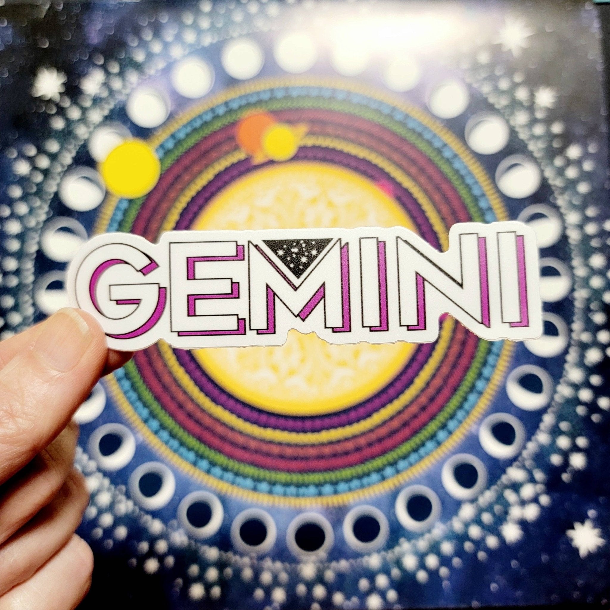 Gemini | Zodiac Sign Stickers - Spiral Circle
