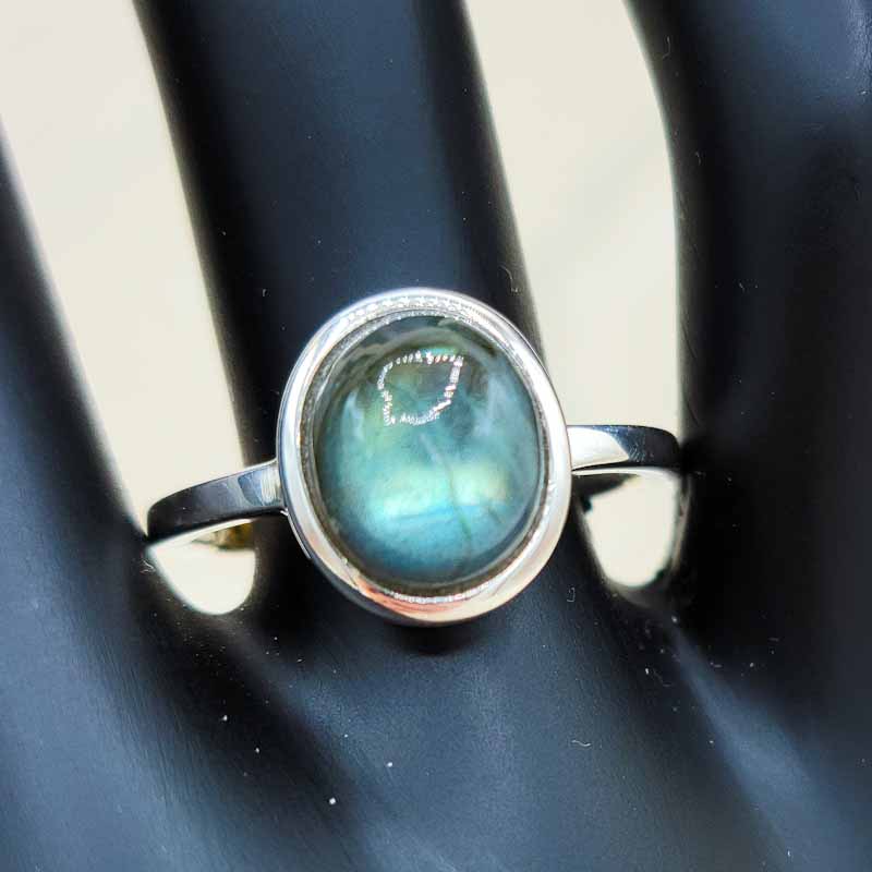 Gems Labradorite Ring | Sterling Silver - Spiral Circle