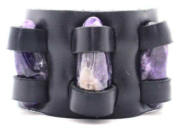 Gemstone Crystal Holder Bracelet Double Bands Without Stones - Spiral Circle