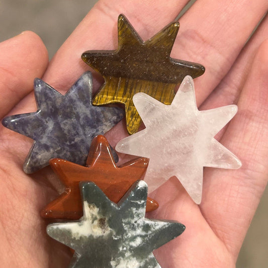 Gemstone Fairy 1 1/4" Seven Pointed Star - Spiral Circle