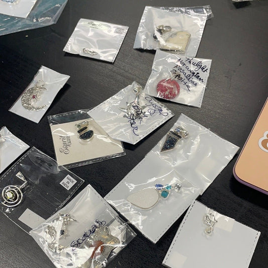 Gemstone Pendants | Sterling Silver | Assorted - Spiral Circle