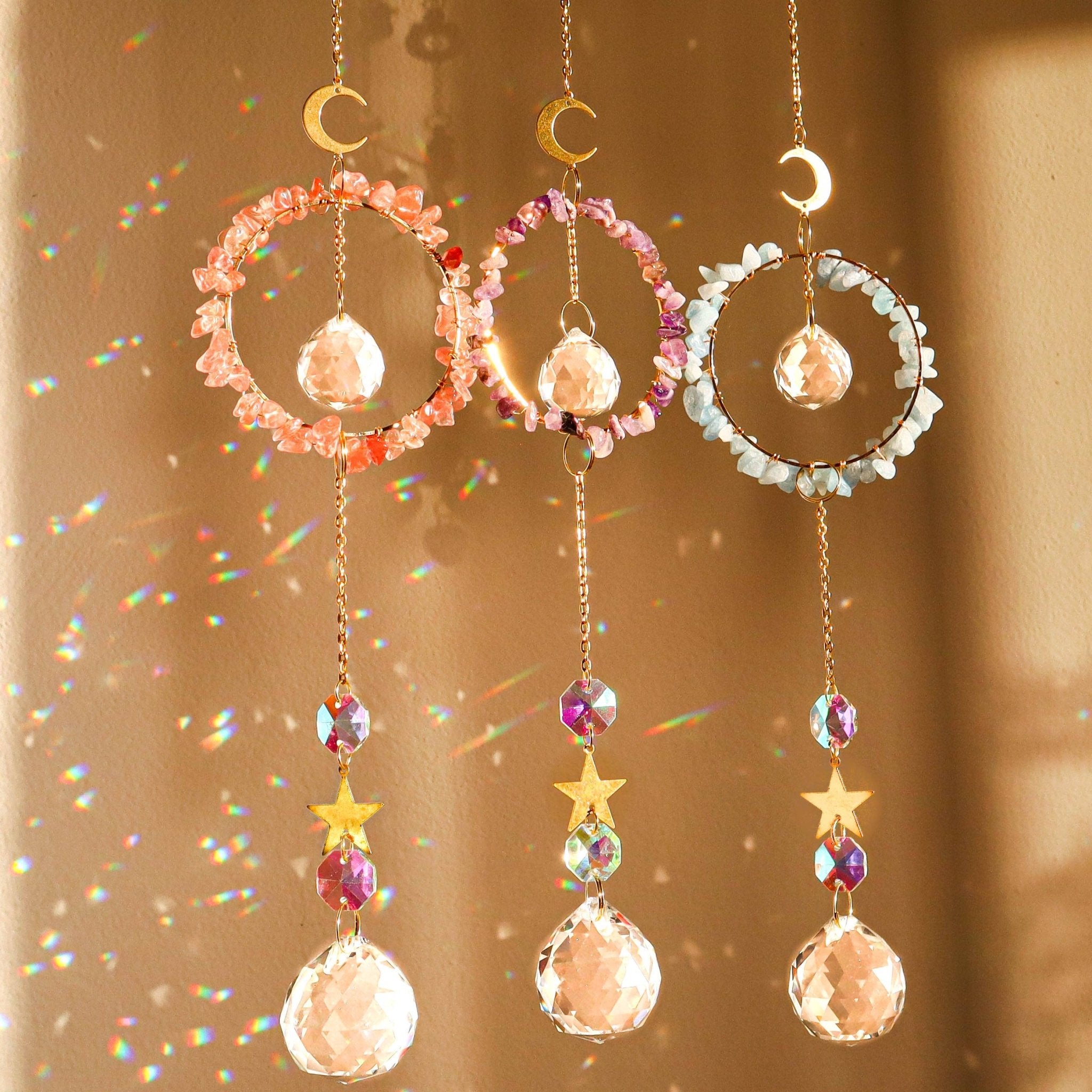 Gemstones Suncatcher - Spiral Circle