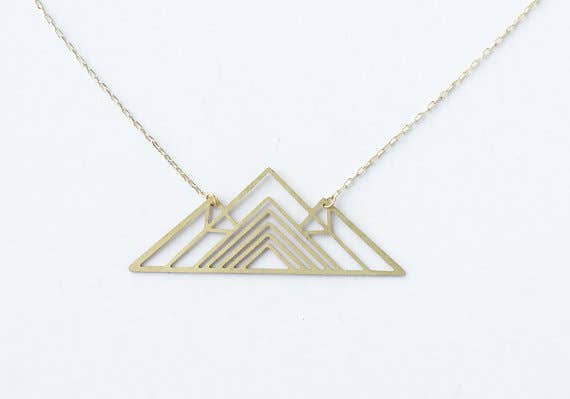 Geometric Mountain Necklace - Spiral Circle