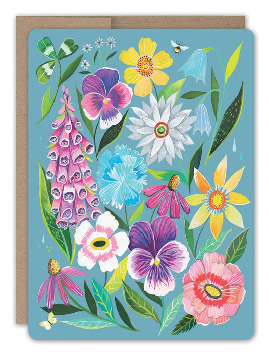 Get Well Flowers Card - Spiral Circle