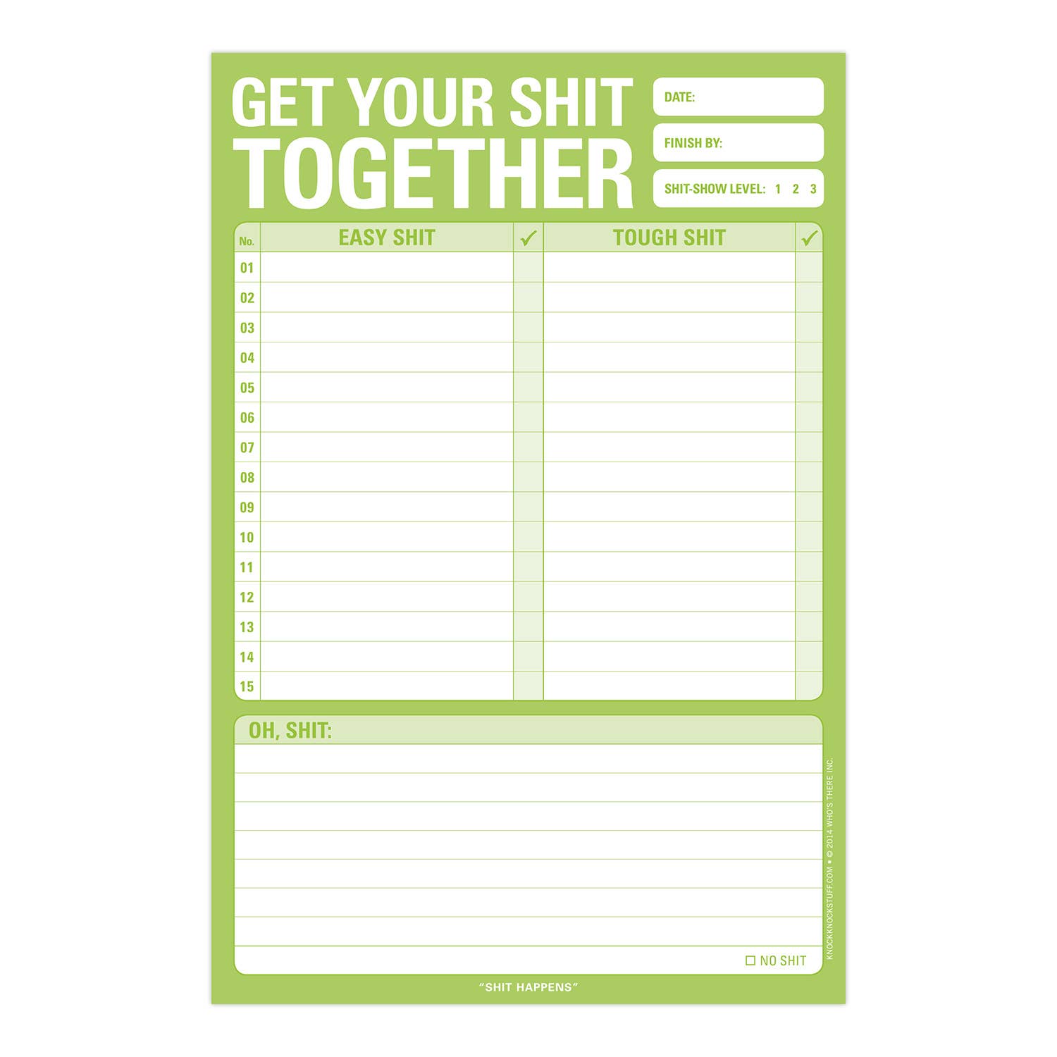 Get Your Shit Together Pad (Green) - Spiral Circle