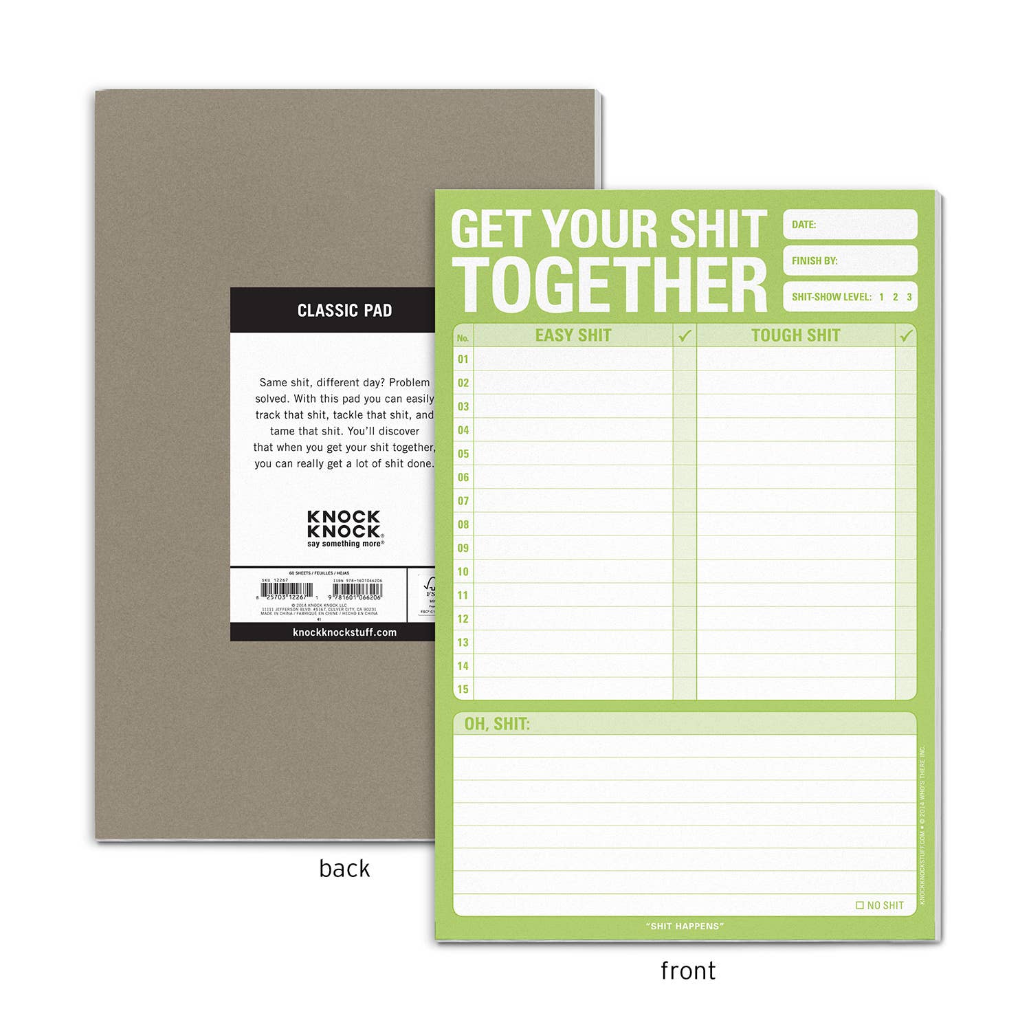 Get Your Shit Together Pad (Green) - Spiral Circle