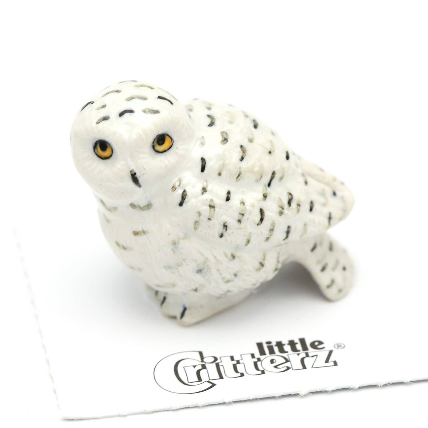 Ghost Snowy Owl | Porcelain Miniature - Spiral Circle