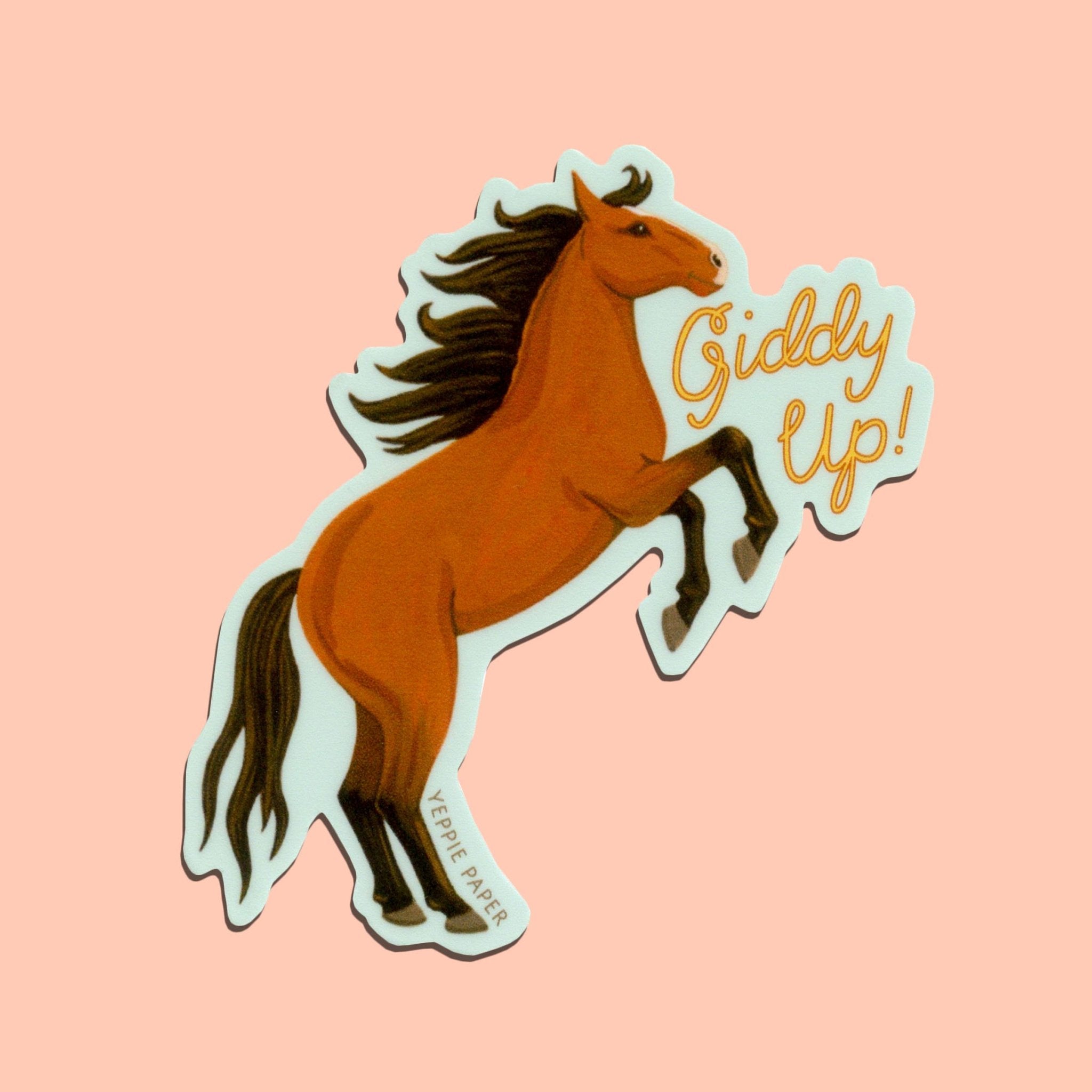 Giddy Up Horse Sticker - Spiral Circle