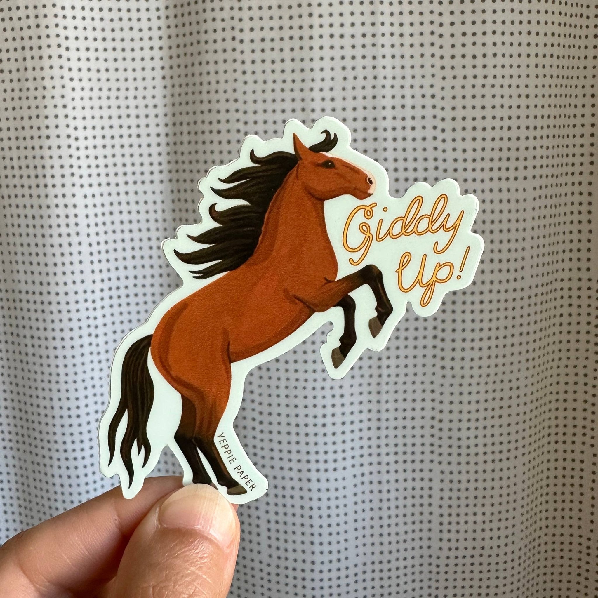 Giddy Up Horse Sticker - Spiral Circle