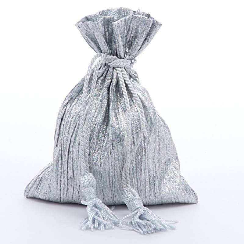 Gift Bags | Holographic Crinkle Fabric w/ Tassle | 3.5