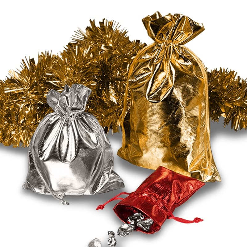 Gift Bags | Metallic Lame | 6"x 10" - Spiral Circle