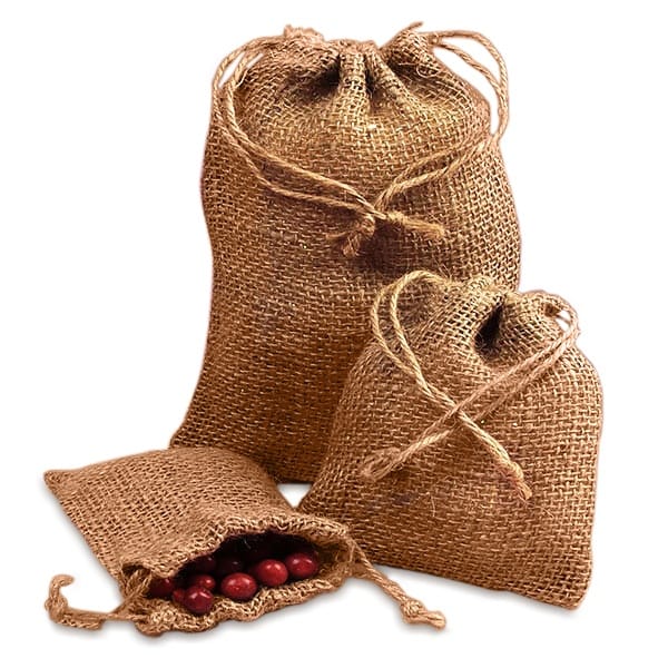 Gift Bags | Natural Burlap - Spiral Circle