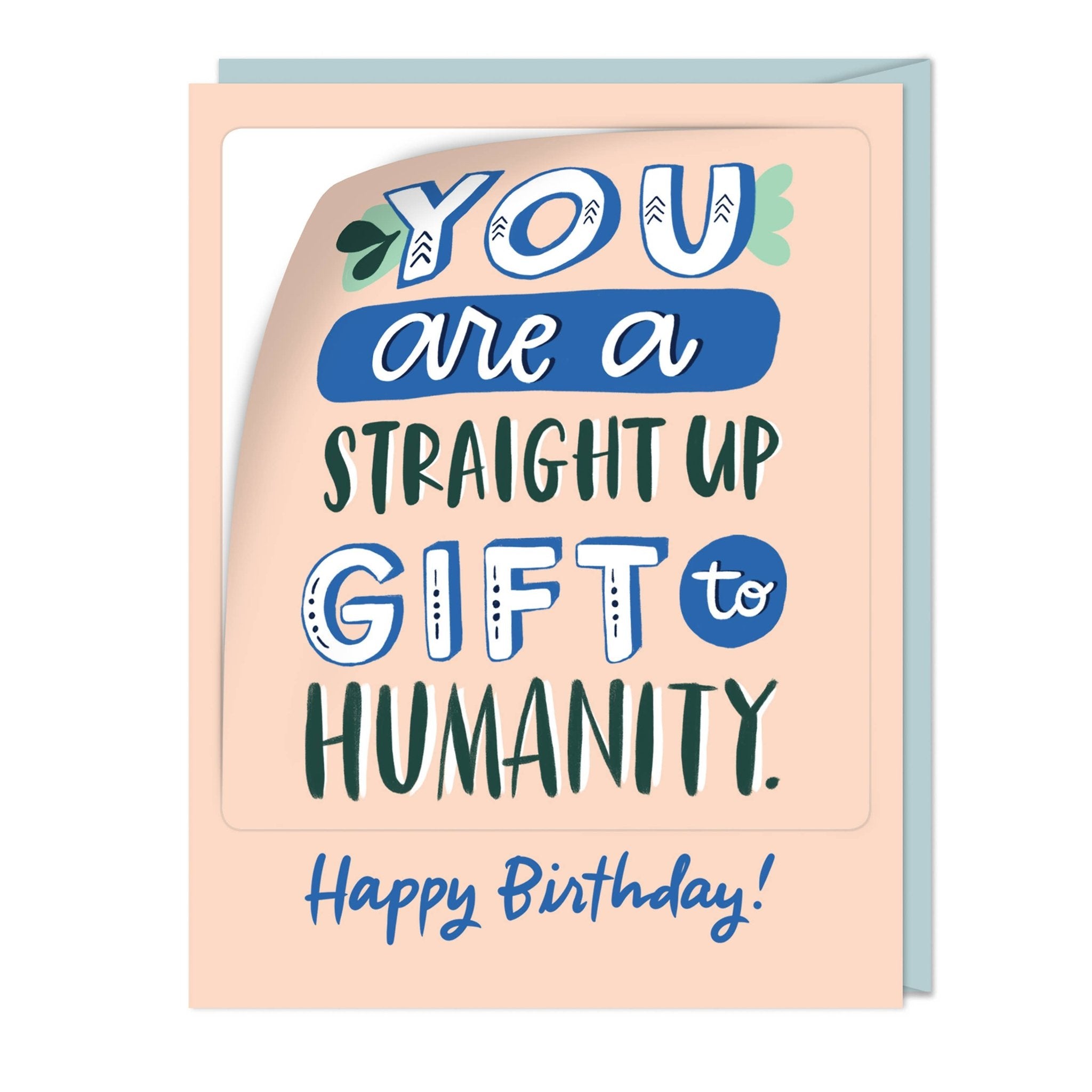 Gift to Humanity Birthday Sticker Card - Spiral Circle