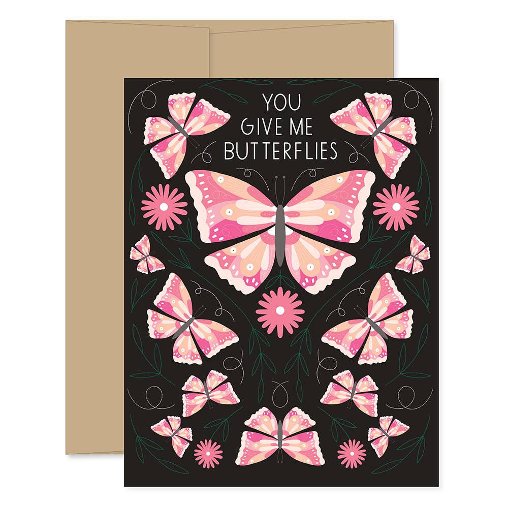 Give Me Butterflies | Greeting Card - Spiral Circle