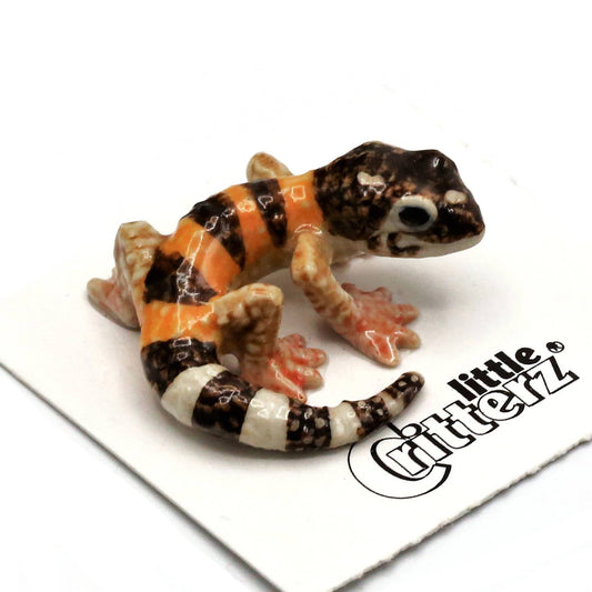 Gladiator Leopard Gecko Porcelain Miniature - Spiral Circle