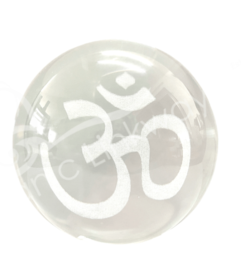 Glass Sphere | Om Inside | 2 Inches - Spiral Circle