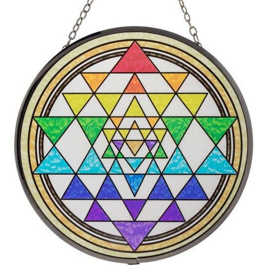 Glass Suncatcher 6in | Sri Yantra Chakra - Spiral Circle