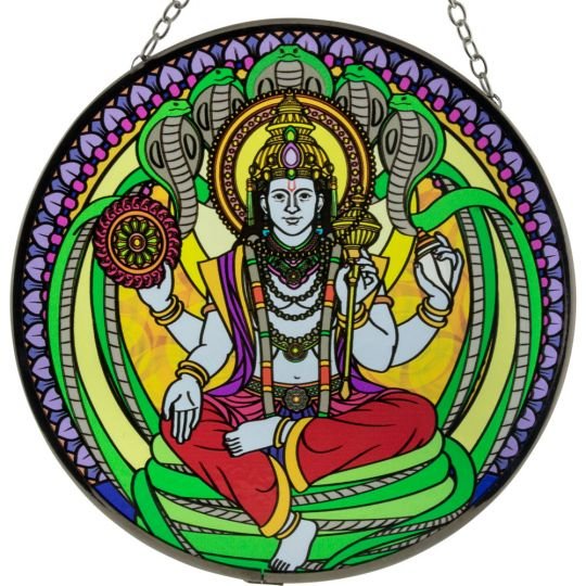 Glass Suncatcher 6in | Vishnu - Spiral Circle